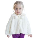 Kız Bebek Ve Çocuk Astarlı Ponponlu Peluş Mont (Ekru, 4 yaş)