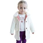 Kız Bebek Ve Çocuk Renkli Astarlı Peluş Kaban (Ekru, 9 yaş)