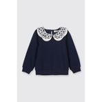 Kız Bebek Yaka Detaylı Lacivert Sweatshirt 0-6 Ay (56-62 cm)
