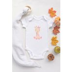 Kız Bebek Zürafa Baskılı Ekru Çıtçıtlı Body, 3 Yaş