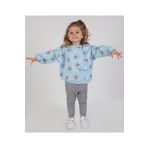 Kız Bebek&Çocuk İki İplik Kumaş Orta Kalınlıkta Örme Basic Oversize Alt Üst Eşofman Takımı Mavi 6 Ay