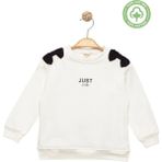 Kız Çocuk %100 Pamuk Ekru Sweatshirt Fiyonk Detaylı - Rahat Kız Çocuk Giyim - 9 - 10 Yaş