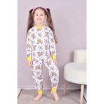Kız Çocuk %100 Pamuk Pijama Takımı 1810-SARI Ayıcık - 1 - 2 Yaş