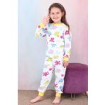Kız Çocuk %100 Pamuk Pijama Takımı 1810-Sarı