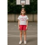 Kız Çocuk %100 Pamuklu Brooklyn Baskılı Şortlu Takım - Pembe (3-4 Yaş 8-9 Yaş) - 5 Yaş