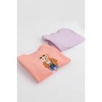 Kız Çocuk 2'li Paket Basic Sweatshirt - Lila - 3 - 4 Yaş
