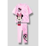 Kız Çocuk 3D Sarkık Ayak Detaylı Alt Üst Takım 2 Parça T-Shirt Tayt - 4 - 5 Yaş - 13P-Pembe