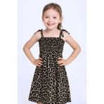KIZ ÇOCUK ASKILI ELBİSE ÇİÇEK DESENLİ B35 HCM00119 LEOPAR 10 Yaş