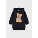 Kız Çocuk Ayı Baskılı Kapüşonlu Sweatshirt Elbise - Siyah - 5 Yaş - Yeşil