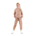 Kız Çocuk Back To School Pamuklu Trend Eşofman Takımı AK2529, KAHVERENGİ, 11 Yaş