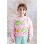 Kız Çocuk Baskılı Sweatshirt - Pembe - 9 - 10 Yaş