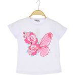 Kız Çocuk Baskılı T-Shirt Beyaz 6-7 Yaş
