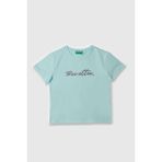 Kız Çocuk Bnt Yazı Logo T-Shirt - Mavi