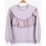 Kız Çocuk Breeze Sweatshirt Güpürlü Gri Melanj (6-12 Yaş) - 8 Yaş
