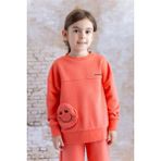 Kız Çocuk Cep Detaylı Baskılı Sweatshirt - Narçiçeði