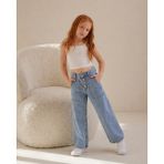 Kız Çoçuk Cep Detaylı Kot Pantolon - Denim - 9 - 10 Yaş