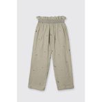 Kız Çocuk Çiçek Desenli Müslin Yeşil Pantolon 8 Yaş (128 cm)