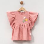 Kız Çocuk Çiçekli Yazlık Müslin Elbise - Pembe - 3 Yaş