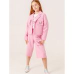 Kız Çocuk D Tokalı Ceket T-Shirt Ikili Takım 1903 - Pembe - 7 Yaş