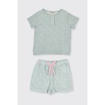 Kız Çocuk Deniz Altı Desenli Mint Pijama Takımı 4 Yaş (104 cm)