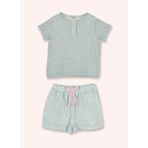 Kız Çocuk Deniz Altı Desenli Mint Pijama Takımı
