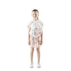 Kız Çocuk Desenli Kanguru Cepli Kapüşonlu Ekru Sweatshirt 4 Yaş (104 cm)
