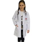 Kız Çocuk Doktor Önlüğü ( 2 -15 Yaş Aralığı Bedenler ) Öğretmen Laboratuvar Beyaz Önlük - 4 - 5 Yaş