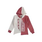 Kız Çocuk Fearless Yazı Desenli Etek Ucu Asimetrik Kesim Detay Gül Kurusu Renk Kapüşonlu Sweatshirt 4 YAŞ Gül Kurusu