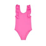 Kız Çocuk Fırfır Detaylı Mayo Pembe Pembe 4-5 Yaş