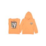 Kız Çocuk Flower Yazı Desenli Sırtı Baskılı Kanguru Cepli Kapüşonlu Fosfor Turuncu Sweatshirt 12 Yaş Turuncu