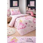 Kız Çocuk Genç Pike Yatak Örtüsü Takımı Prenses Desen Kapitone Pamuklu 4 Mevsim Çarşafsız 160x230 Pembe
