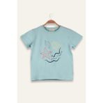 Kız Çocuk Hawaı Baskılı T-Shirt - Mint - 11 - 12 Yaş