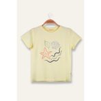 Kız Çocuk Hawaı Baskılı T-Shirt - Sarı - 13 - 14 Yaş