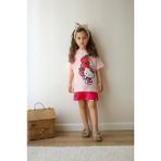 Kız Çocuk Hello Kity Modelli Pamuk Şortlu Takım - Pembe - 3 - 4 Yaş