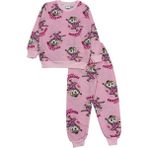Kız Çocuk Iki Iplik Şardonlu Pembe Renk Balerin Desenli Uzun Kollu Pijama Takımı - 2 - 3 Yaş