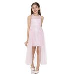 Kız Çocuk Inci Taşlı Tüllü Trend Abiye Ak2229, Pembe, 14 Yaş