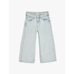 Kız Çocuk İspanyol Paça Kot Pantolon Pamuklu - Flare Jeans A. İNDİGO 5-6