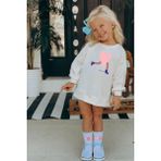Kız Çocuk Kalp Baskılı 3 Iplik Kumaş Pamuklu Sweatshirt - 13 - 14 Yaş - Ekru