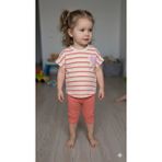 Kız Çocuk Kalpli Kısa Tayt T-Shirt Takım - 18 Ay - Pembe - Beyaz - Krem