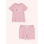 Kız Çocuk Kiraz Baskılı Pembe Pijama Takımı