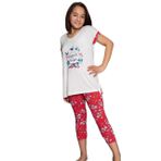 Kız Çocuk Kısa Kol Taytlı Ekru Pijama Takım C7T2N0O-046 EKRU 9-10 YAŞ