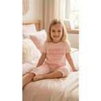 Kız Çocuk Kısa Kollu %100 Pamuk Kapri Pijama Takımı Sweet Dreams