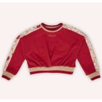 Kız Çocuk Kolları Parça Detaylı Kırmızı Sweatshirt - 7 Yaş