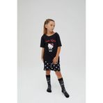 Kız Çocuk Kollu Şortlu Pamuklu Pijama Takımı