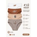 Kız Çocuk Külot 4'lü Paket Pamuklu Likralı Baskılı