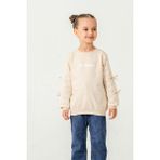 Kız Çocuk Kurdeleli Sweatshirt - Ekru - 8 Yaş