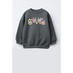 Kız Çocuk Labubu Baskılı 3 Iplik Kumaş Pamuklu Sweatshirt - Antrasit - 13 - 14 Yaş