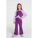 Kız Çocuk Lila Örme Crop Eşofman Takımı – 4-12 Yaş Ispanyol Paça - 9 - 10 Yaş - 01-Lila