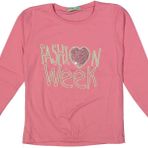 Kız Çocuk Mevsimlik Kalpli Fashion Sweatshirt BGL-ST03652 PEMBE 12 YAŞ