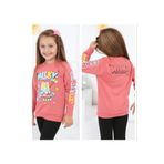 Kız Çocuk Milky Önü Arkası Kolu Yazı Desenli Gül Kurusu Renk Sweatshirt 4-5 Yaş Gül Kurusu